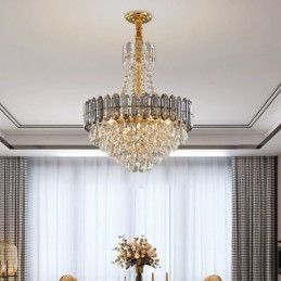 Designer Touch Decorative Crystal Pendant Light Conical Hanging Lighting Fixture Light