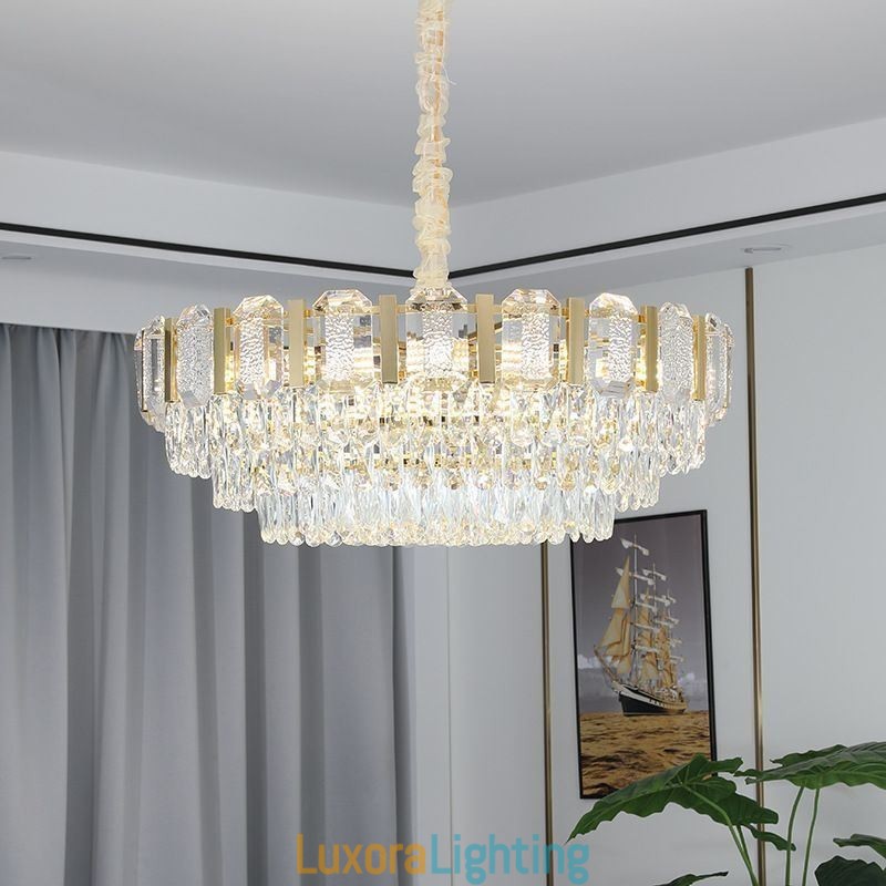 Designer Touch Decorative Crystal Pendant Light Round Ceiling Light Fixture