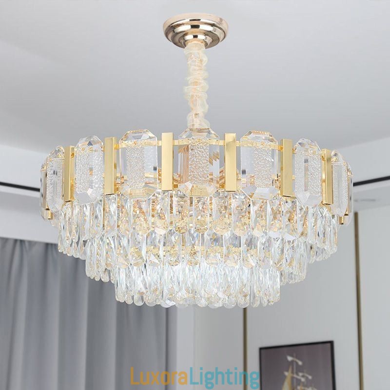 Designer Touch Decorative Crystal Pendant Light Round Ceiling Light Fixture
