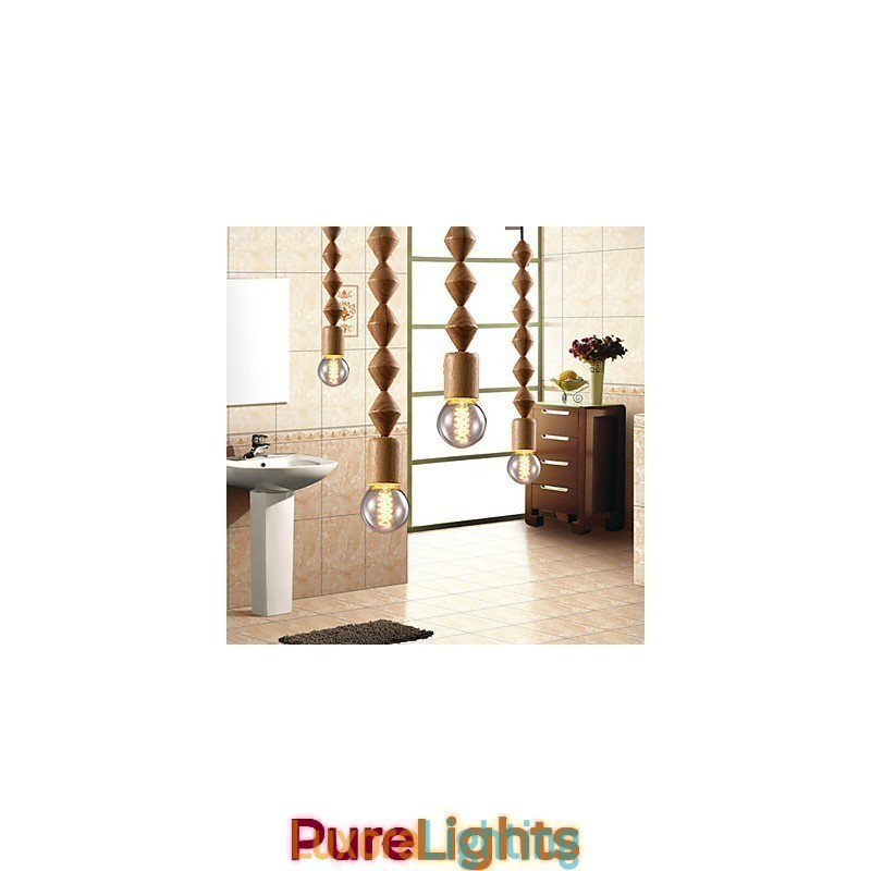 Designer Touch Decorative Traditional Classic Mini Style Wood Bamboo Chandelier