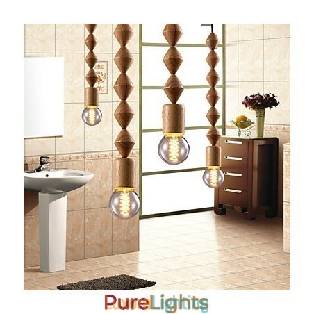 Designer Touch Decorative Traditional Classic Mini Style Wood Bamboo Chandelier