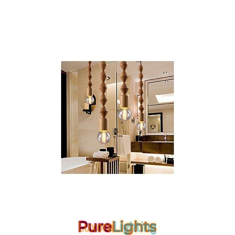 Designer Touch Decorative Traditional Classic Mini Style Wood Bamboo Chandelier