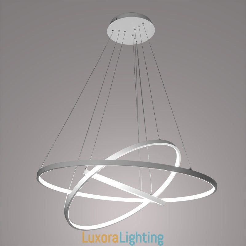 Designer Touch Decorative Modern Pendant Light Aluminum Black 3 Ring Hanging Light