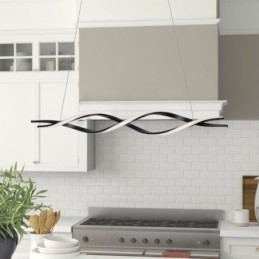 Designer Touch Decorative Modern Pendant Lighting Black Wave Shape Hanging Lights