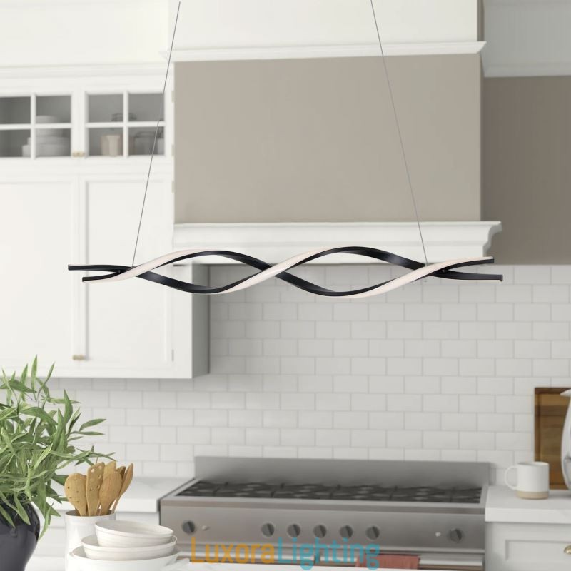 Designer Touch Decorative Modern Pendant Lighting Black Wave Shape Hanging Lights