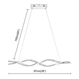 Designer Touch Decorative Modern Pendant Lighting Black Wave Shape Hanging Lights