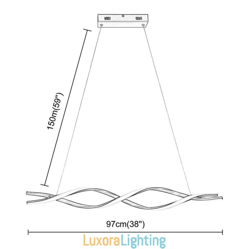 Designer Touch Decorative Modern Pendant Lighting Black Wave Shape Hanging Lights