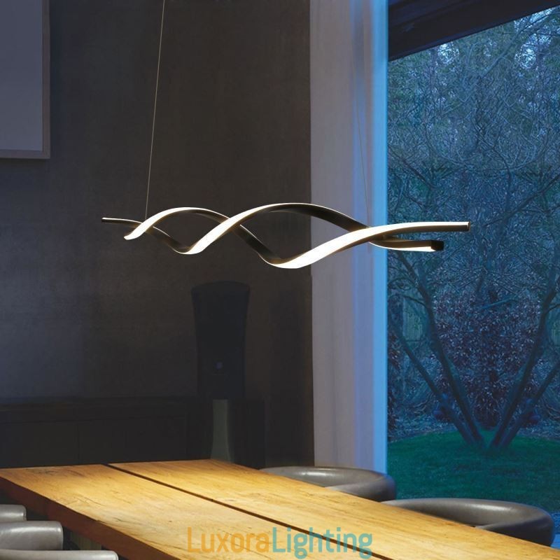 Designer Touch Decorative Modern Pendant Lighting Black Wave Shape Hanging Lights