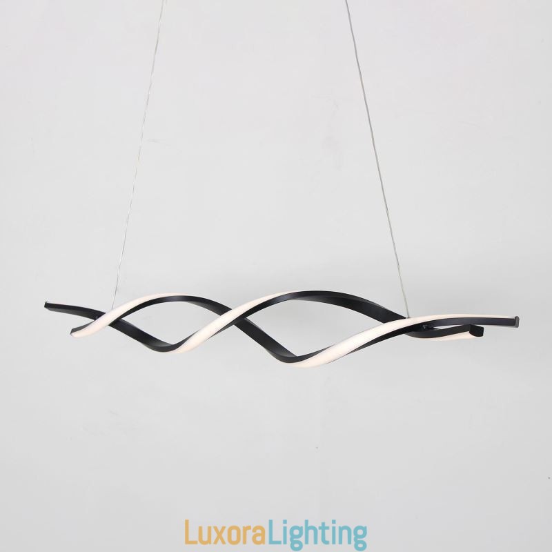 Designer Touch Decorative Modern Pendant Lighting Black Wave Shape Hanging Lights