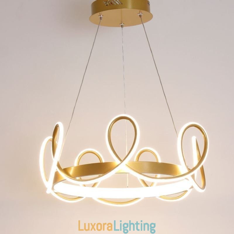 Designer Touch Decorative Modern Hanging Light Crown Pendant Light Aluminum 1 Light