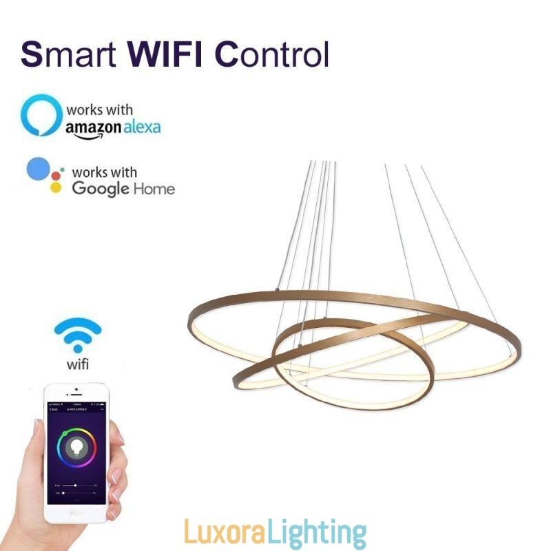 Designer Touch Decorative Pendant Light Modern Chandelier Lighting 3 Rings Ceiling Light