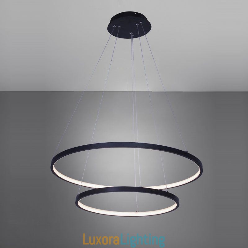 Designer Touch Decorative Modern Simple Pendant Light Aluminum Double Ring Hanging Light