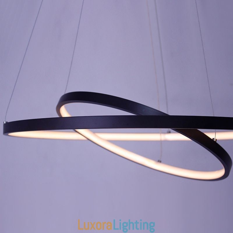 Designer Touch Decorative Modern Simple Pendant Light Aluminum Double Ring Hanging Light