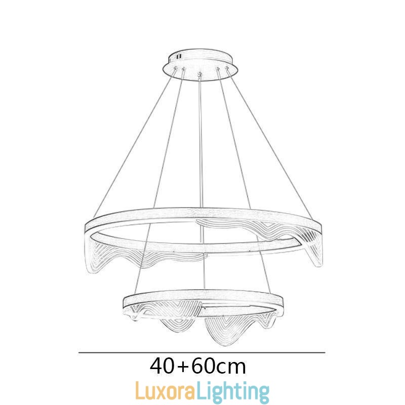 Designer Touch Decorative Golden Wave Ripple Pendant Light Ceiling Light 2 Light