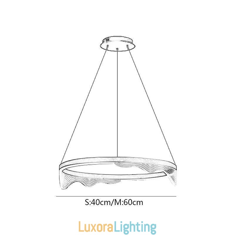 Designer Touch Decorative Nordic Aluminum Pendant Light Golden Wave Ripple Hanging Light