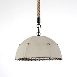 Designer Touch Decorative Half Round shaped 1 Lights Pendant Lamps Vintage Style Industry Style Yellow Cloth & Metals Drop Light