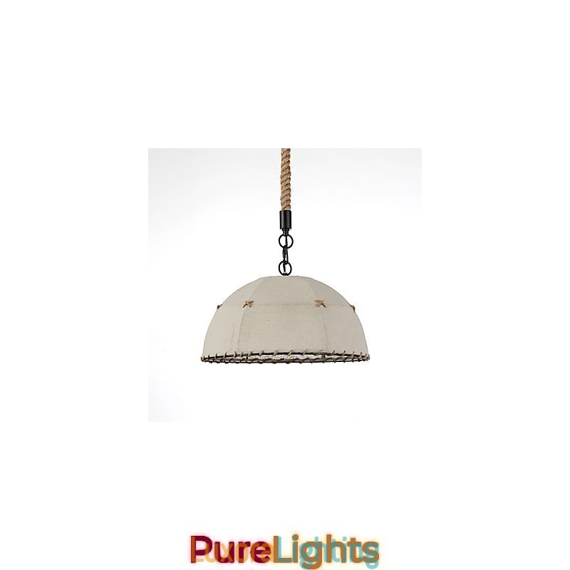 Designer Touch Decorative Half Round shaped 1 Lights Pendant Lamps Vintage Style Industry Style Yellow Cloth & Metals Drop Light