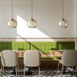 Designer Touch Decorative Glass Pendant Light Minimalist Cognac Color Glass Light Fixture