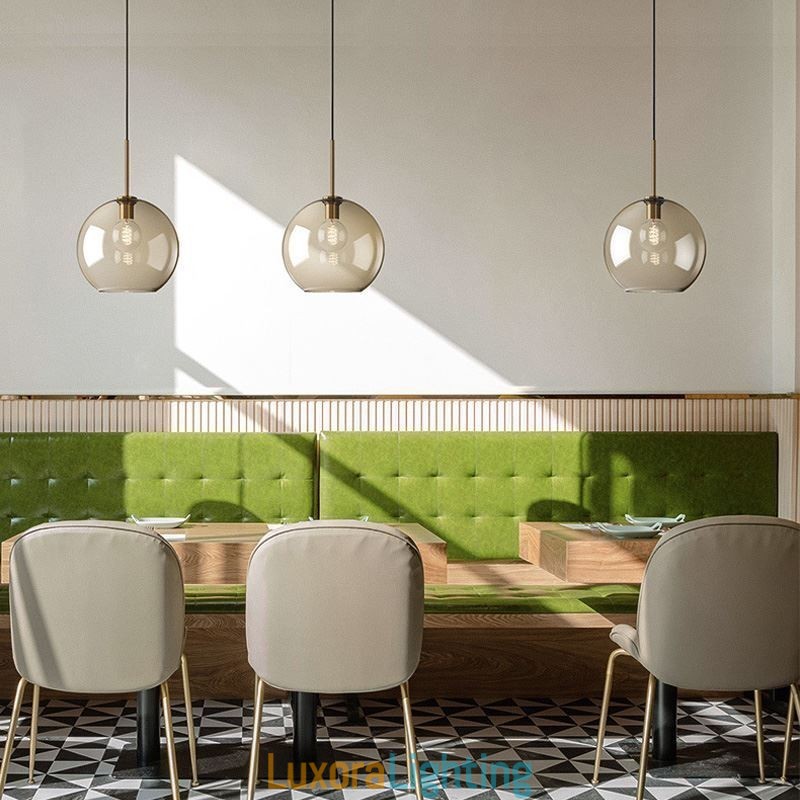 Designer Touch Decorative Glass Pendant Light Minimalist Cognac Color Glass Light Fixture