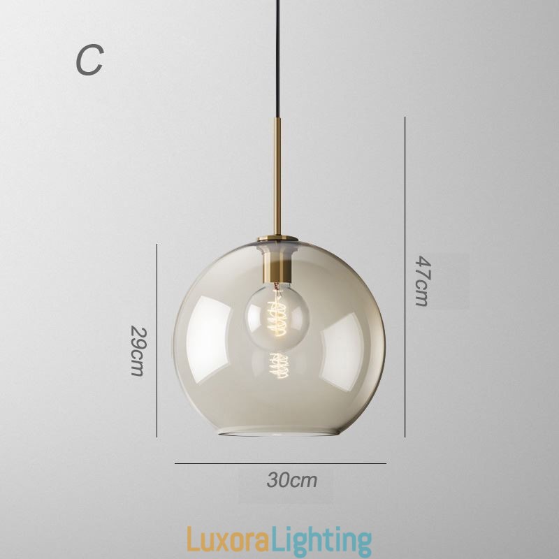 Designer Touch Decorative Glass Pendant Light Minimalist Cognac Color Glass Light Fixture