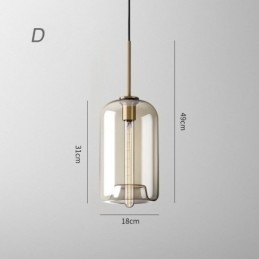 Designer Touch Decorative Glass Pendant Light Minimalist Cognac Color Glass Light Fixture