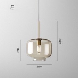 Designer Touch Decorative Glass Pendant Light Minimalist Cognac Color Glass Light Fixture