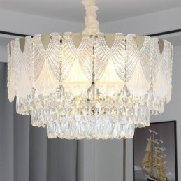 Designer Touch Decorative Crystal Pendant Light Lacy Round Ceiling Lighting Fixture