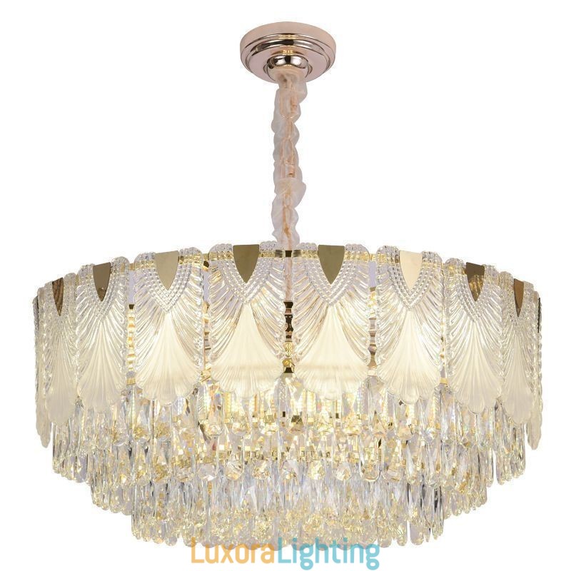 Designer Touch Decorative Crystal Pendant Light Lacy Round Ceiling Lighting Fixture