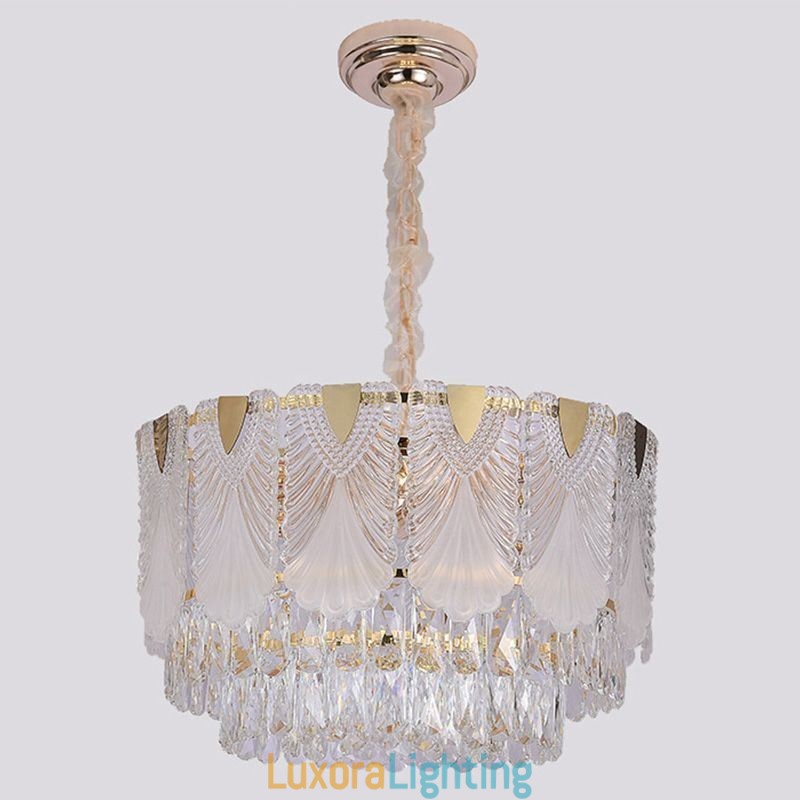 Designer Touch Decorative Crystal Pendant Light Lacy Round Ceiling Lighting Fixture