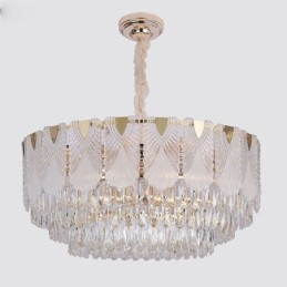 Designer Touch Decorative Crystal Pendant Light Lacy Round Ceiling Lighting Fixture