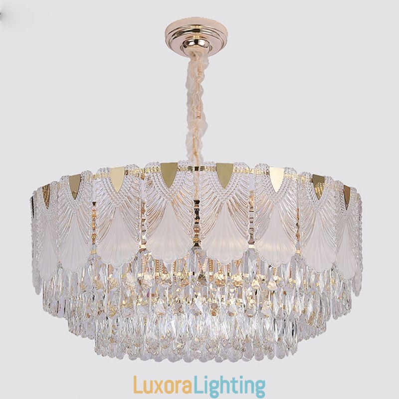 Designer Touch Decorative Crystal Pendant Light Lacy Round Ceiling Lighting Fixture
