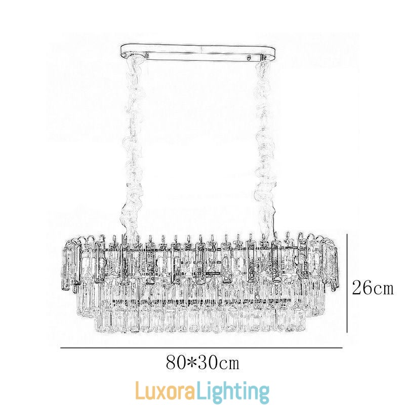 Designer Touch Decorative Rectangle Pendant light Crystal Ceiling Light Fixture