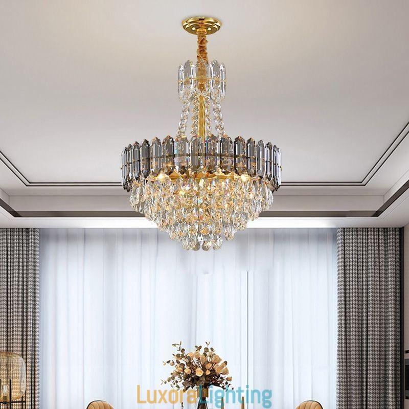 Designer Touch Decorative Crystal Pendant Light Conical Hanging Lighting Fixture Light