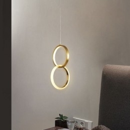 Designer Touch Decorative Pendant Light Brass Rings Light Fixture