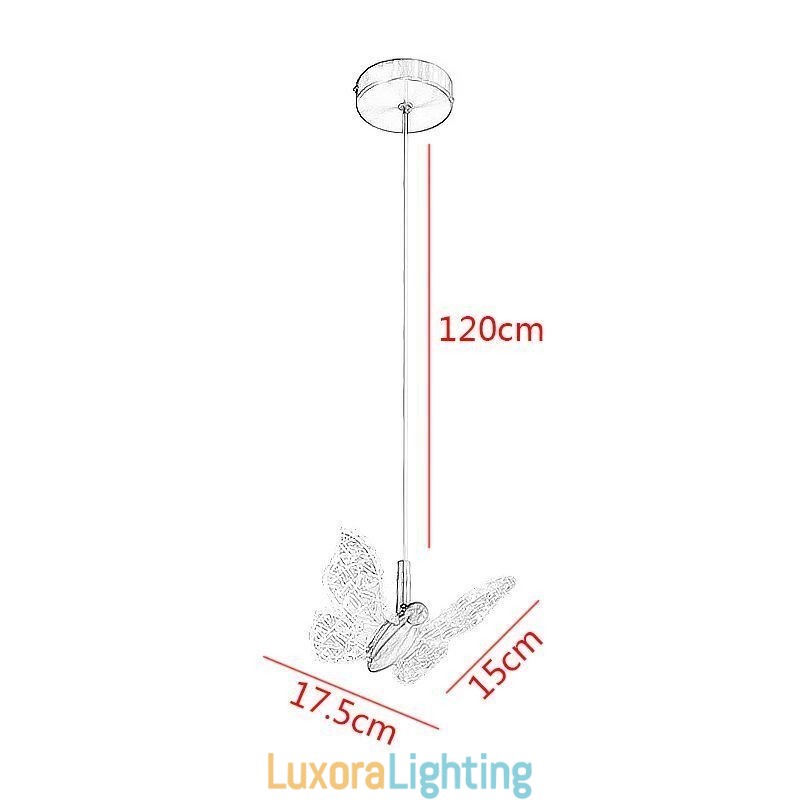 Designer Touch Decorative Pendant Light Acrylic Butterfly Ceiling Light Fixture