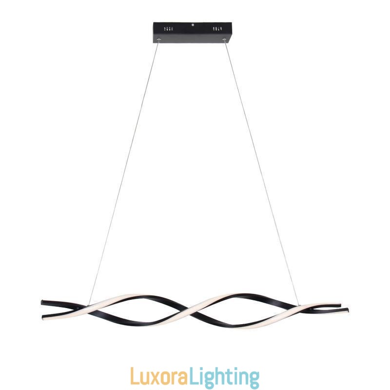 Designer Touch Decorative Modern Pendant Lighting Black Wave Shape Hanging Lights