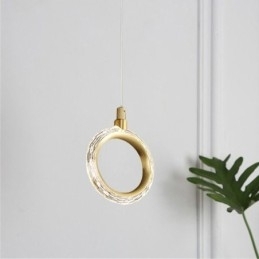 Designer Touch Decorative Pendant Light Acrylic Ring Light Fixture with Spotlight