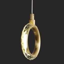 Designer Touch Decorative Pendant Light Acrylic Ring Light Fixture with Spotlight