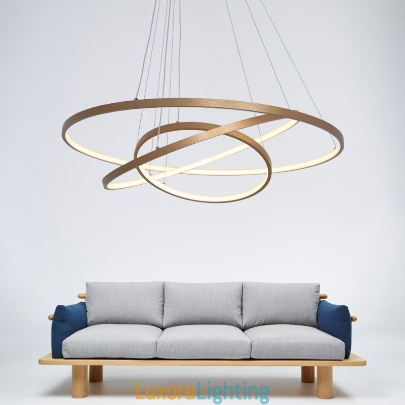 Designer Touch Decorative Pendant Light Modern Chandelier Lighting 3 Rings Ceiling Light