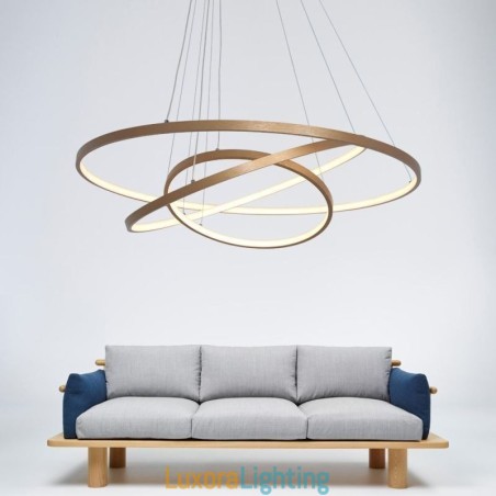 Designer Touch Decorative Pendant Light Modern Chandelier Lighting 3 Rings Ceiling Light