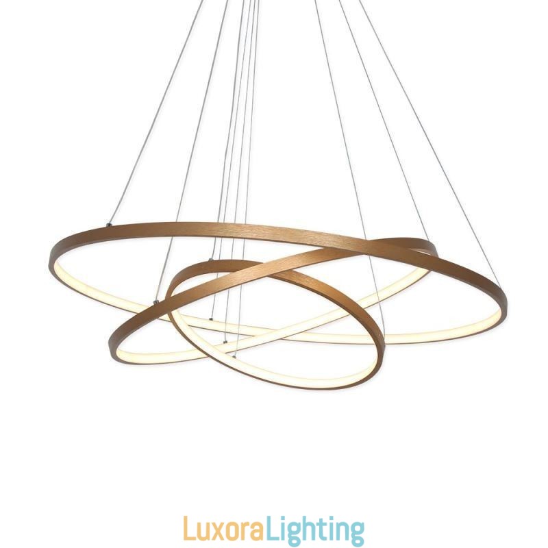 Designer Touch Decorative Pendant Light Modern Chandelier Lighting 3 Rings Ceiling Light