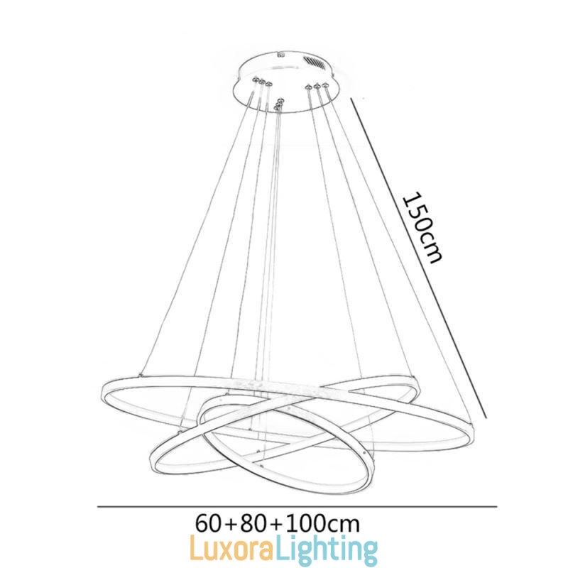 Designer Touch Decorative Pendant Light Modern Chandelier Lighting 3 Rings Ceiling Light