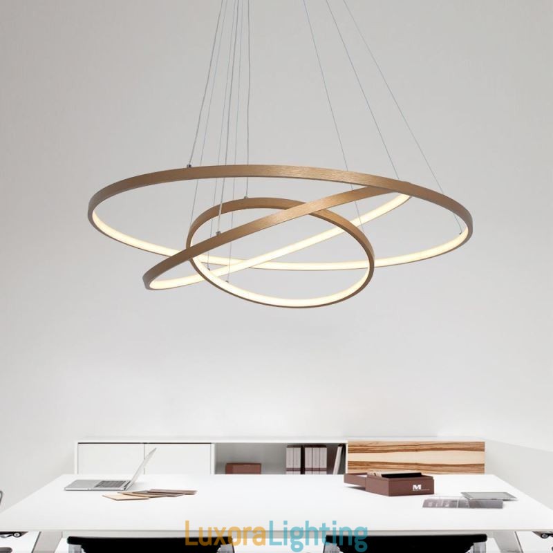 Designer Touch Decorative Pendant Light Modern Chandelier Lighting 3 Rings Ceiling Light