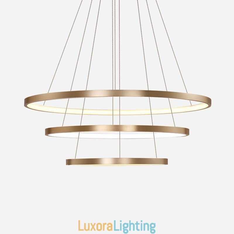 Designer Touch Decorative Pendant Light Modern Chandelier Lighting 3 Rings Ceiling Light