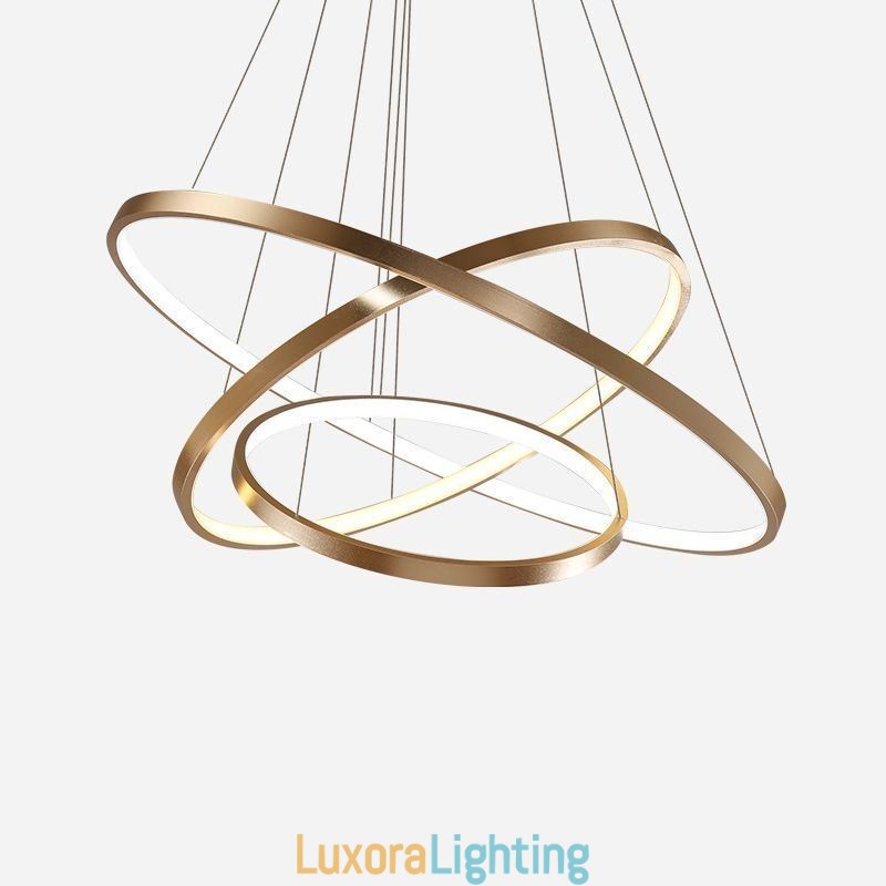 Designer Touch Decorative Pendant Light Modern Chandelier Lighting 3 Rings Ceiling Light