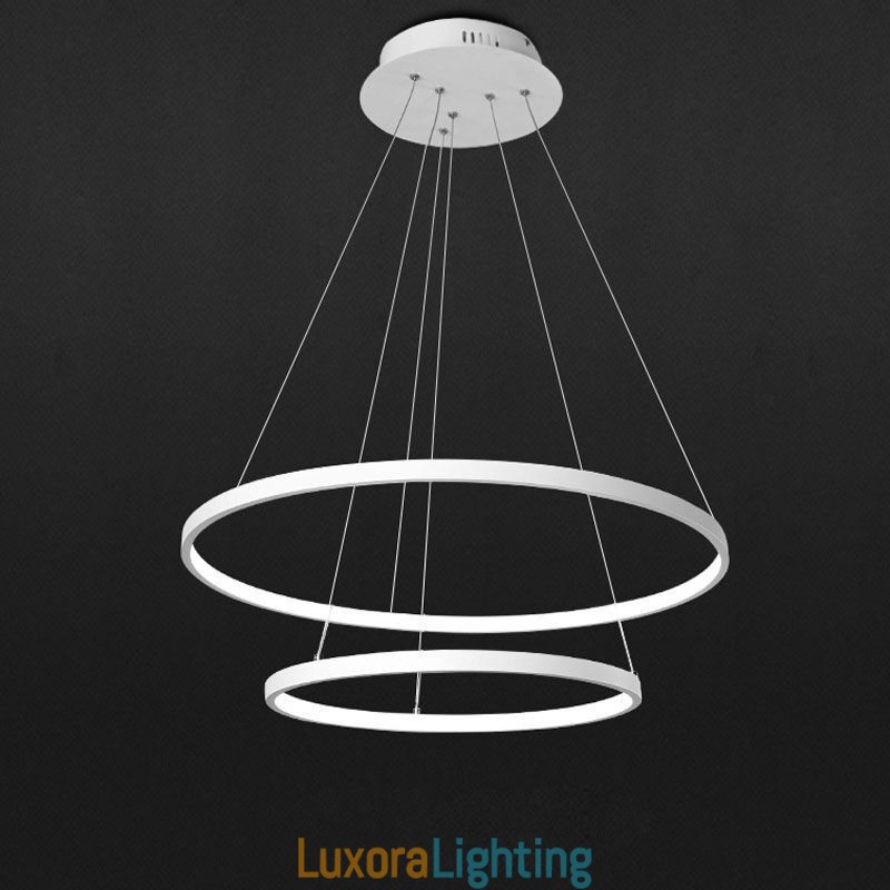 Designer Touch Decorative Modern Simple Pendant Light Aluminum Double Ring Hanging Light