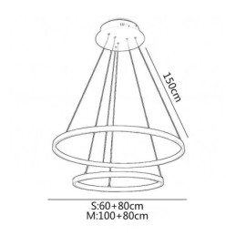 Designer Touch Decorative Modern Simple Pendant Light Aluminum Double Ring Hanging Light