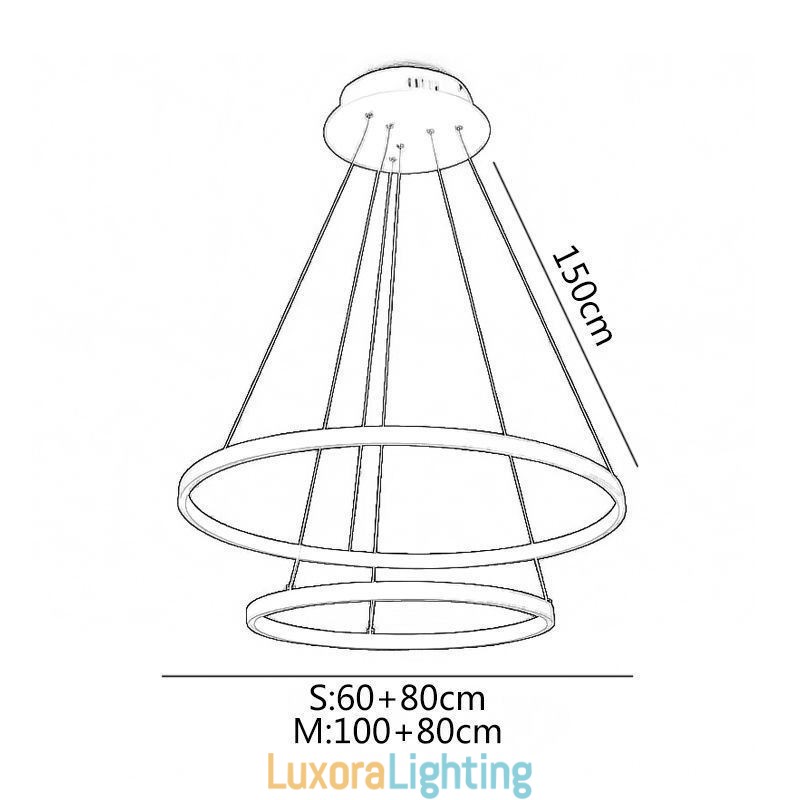 Designer Touch Decorative Modern Simple Pendant Light Aluminum Double Ring Hanging Light