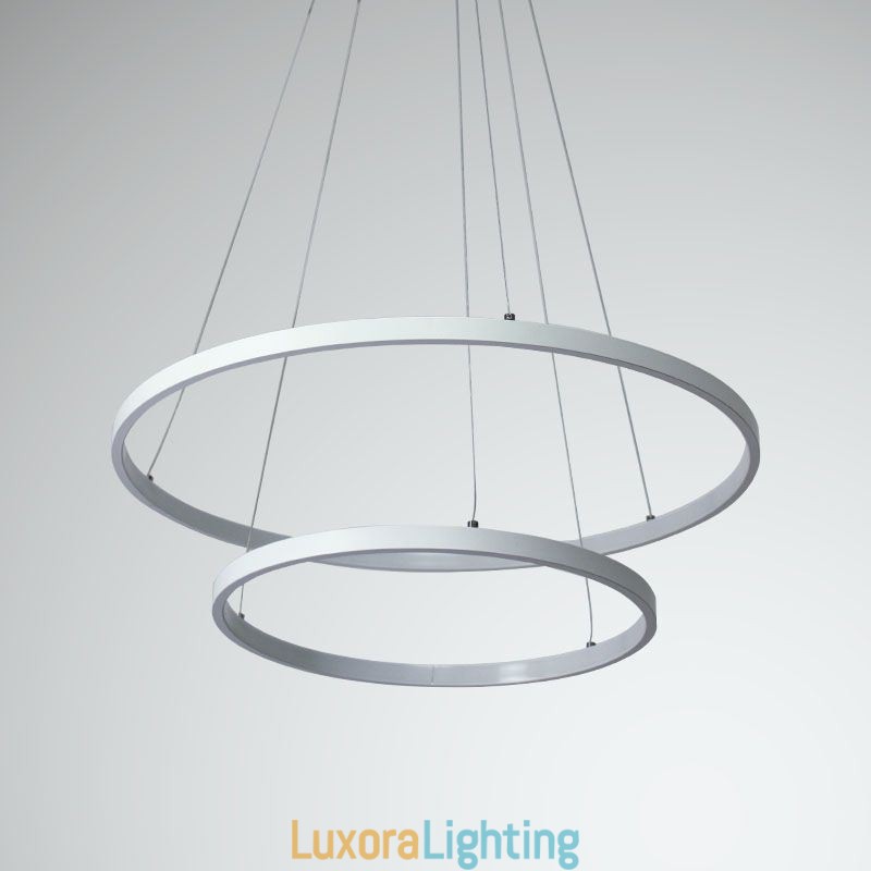 Designer Touch Decorative Modern Simple Pendant Light Aluminum Double Ring Hanging Light