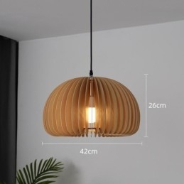 Designer Touch Decorative Retro Style Pendant Light Basswood Pumpkin Pendant Lamp